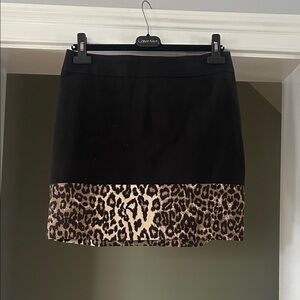 Banana Republic Black Skirt with Leopard Accent